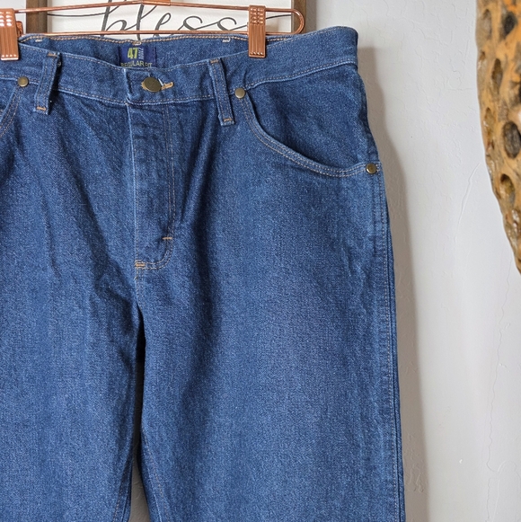 Wrangler 47 MWZ Premium Men's Classic Blue Jeans Size 34x30 - Picture 5 of 10